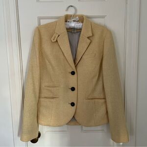 L.L. Bean Wool Blend Herringbone Blazer, Butter Yellow, 8